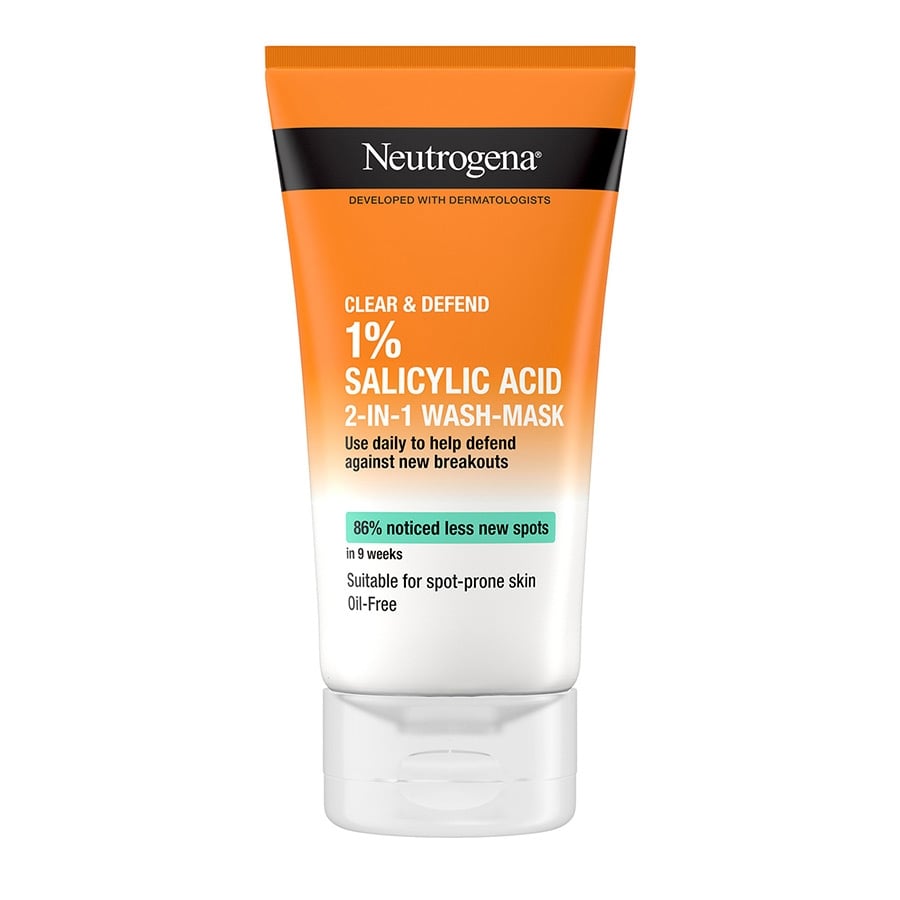 Neutrogena Clear & Defend 2-in-1 Wash-Mask, 150ml (1% Salicylic Acid)