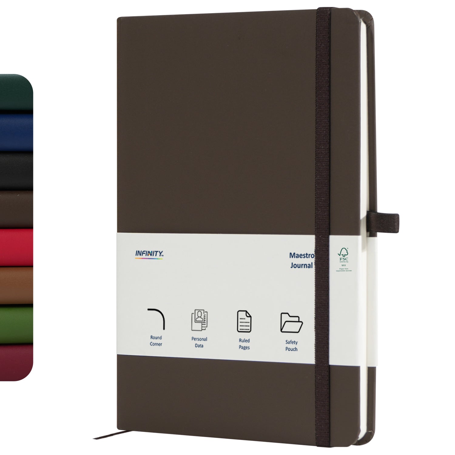 Wilson A5 Journal Notebooks, 160 Pages, Dark Brown, Pack of 2
