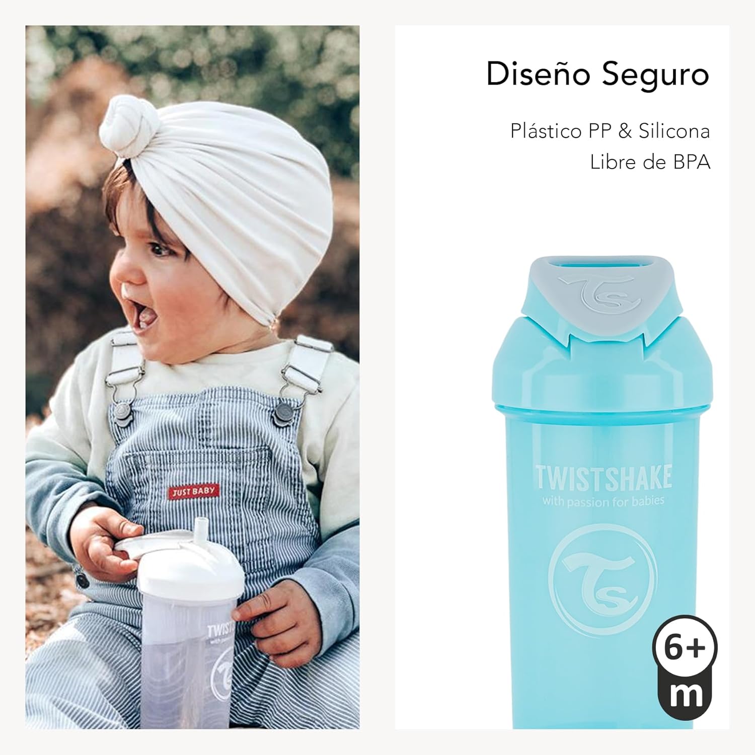 Twistshake Straw Cup – 360ml – 6m – Pastel Blue