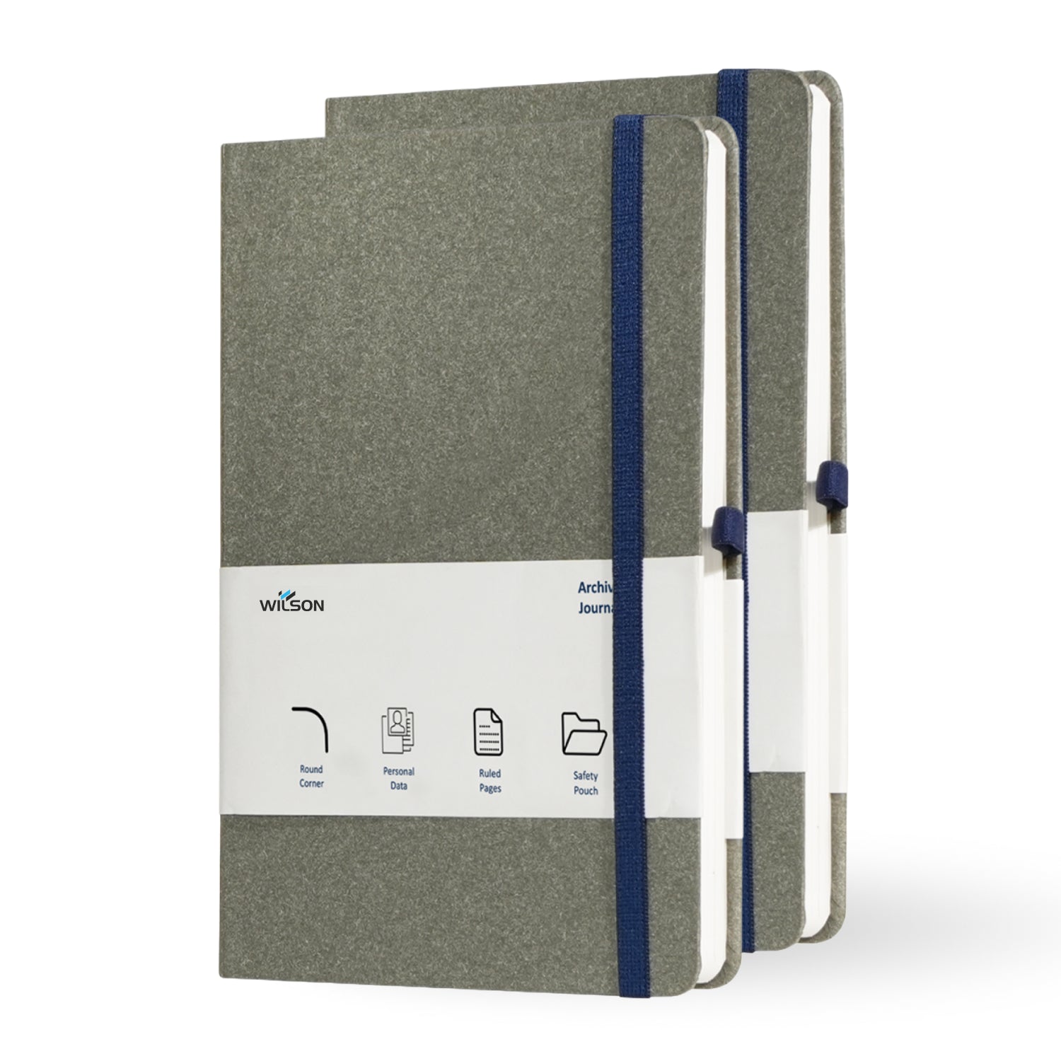 A5 Archive Ruled Paper Journal Notebook, 224 Pages (Grey)