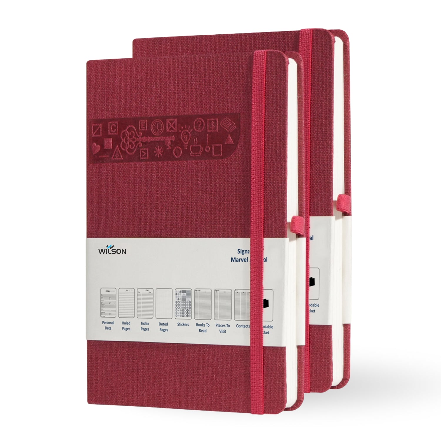 A5 Signature Marvel Bullet Dotted Grid Journal Notebook (Burgundy)