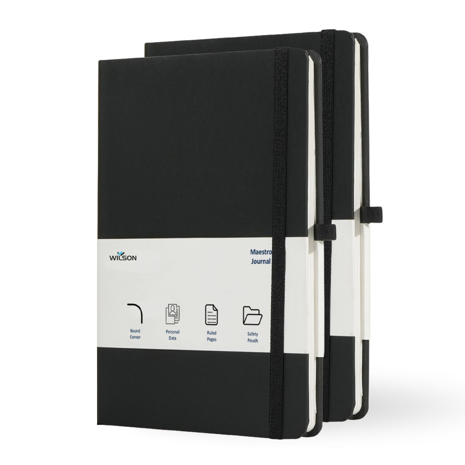 A5 Maestro Journal Notebook – Ruled Paper, 160 Pages (Black)