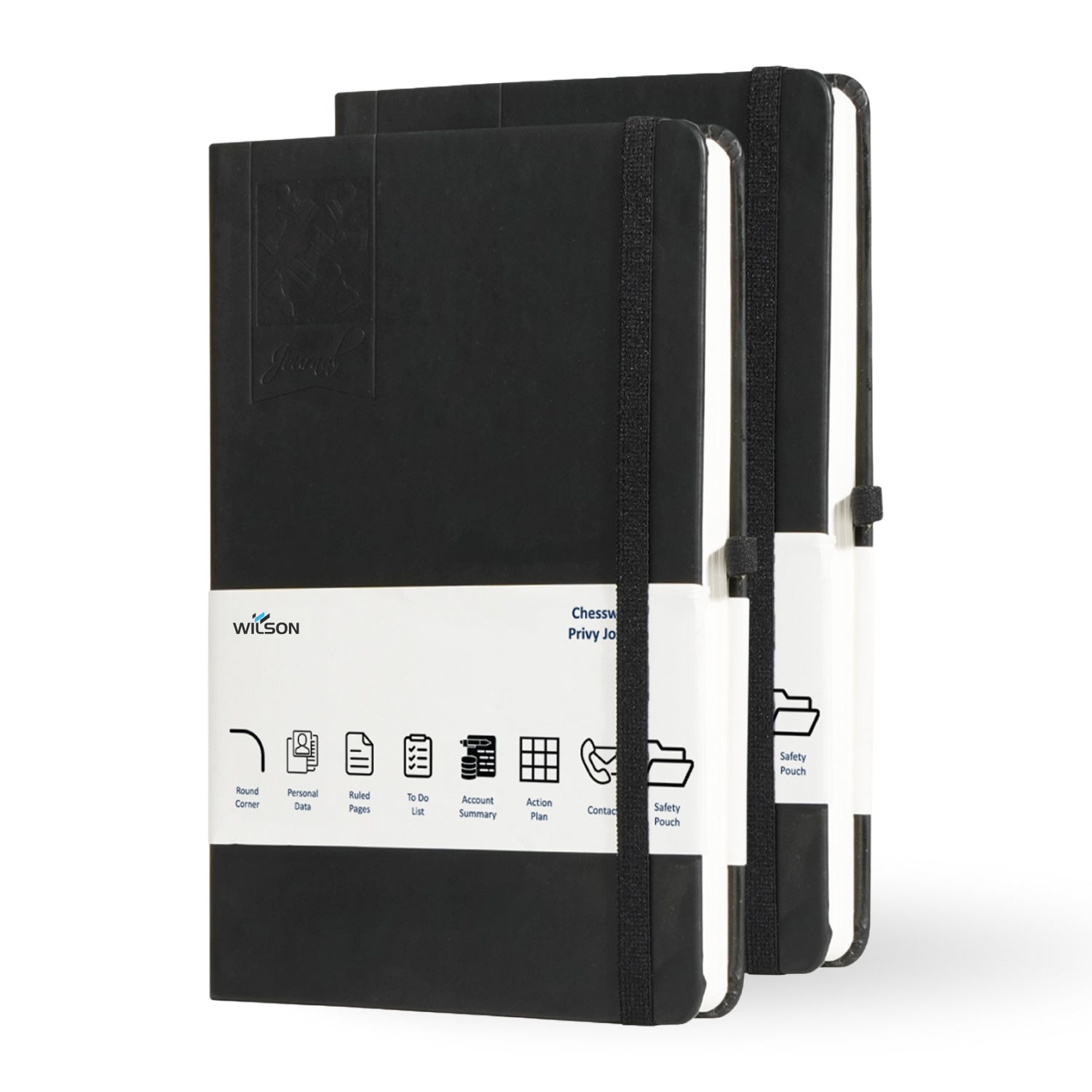A5 Chess Works Privy Journal Notebook, 256 Pages (Black)