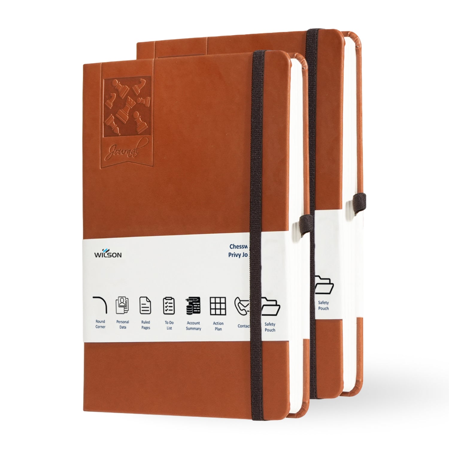 A5 Chess Works Privy Journal Notebook, 256 Pages (Brown)