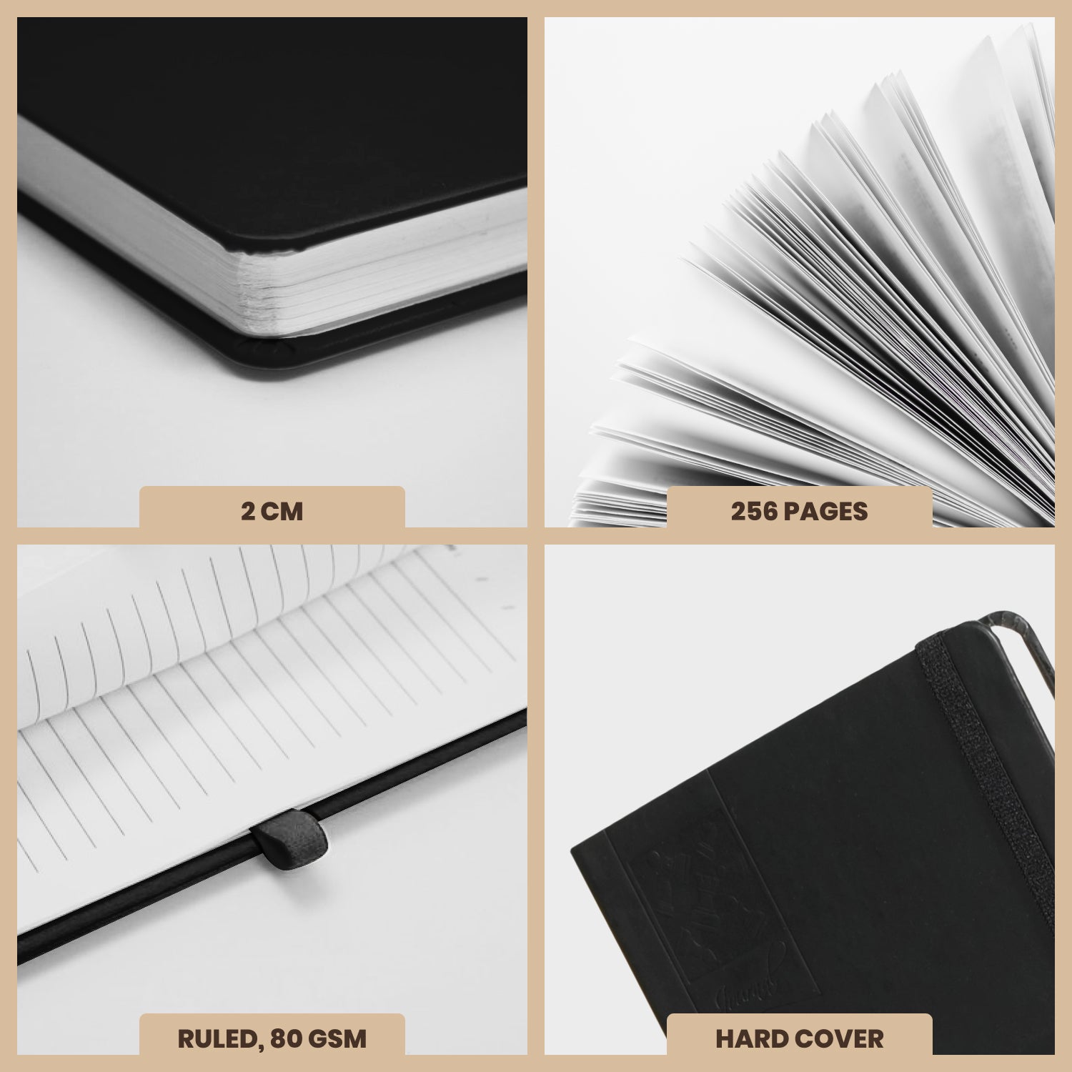 A5 Chess Works Privy Journal Notebook, 256 Pages (Black)