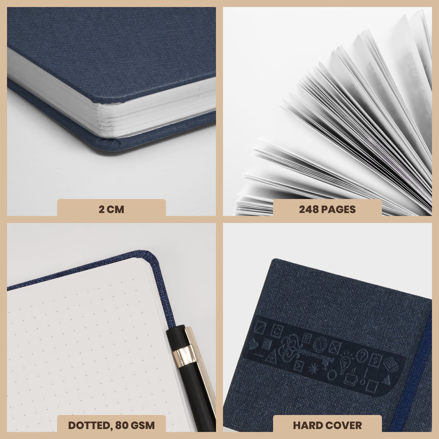 A5 Signature Marvel Bullet Dotted Grid Journal Notebook (Marine)