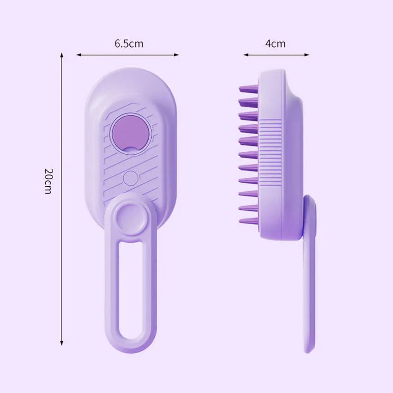 3-in-1 Electric Steamy Dog Brush – Pet Grooming, Massage & Hair Removal
