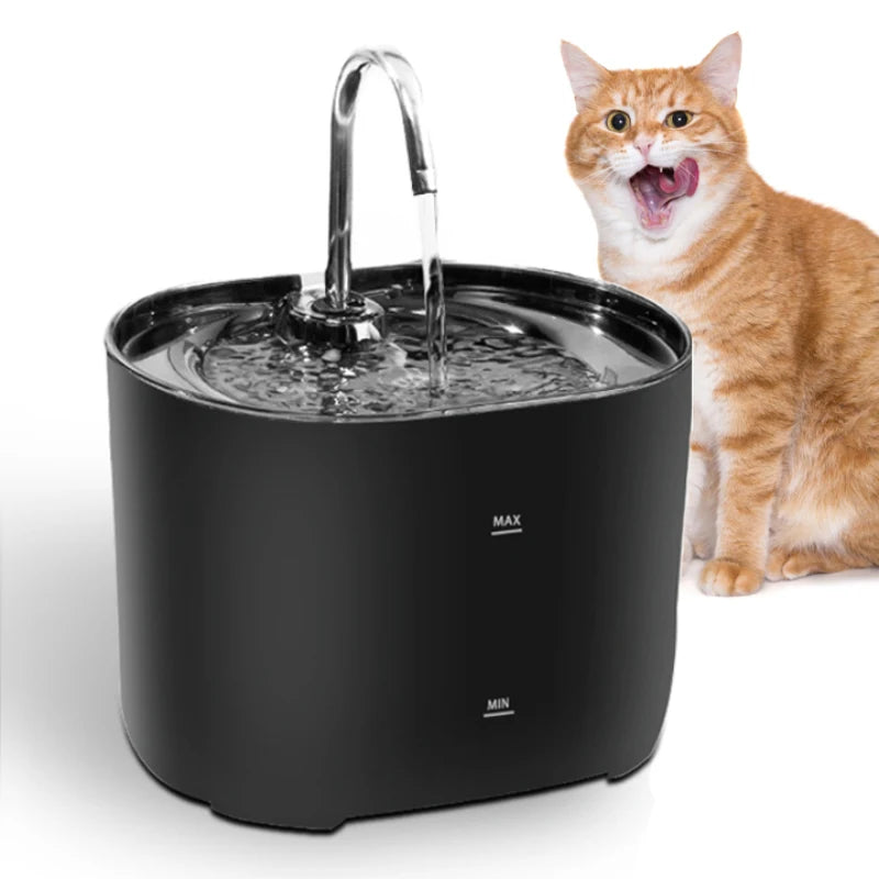 Stainless Steel Pet Water Fountain for Cats & Dogs – Automatic Cycle with Ultra-Silent Pump for Fresh, Filtered Drinking Water.