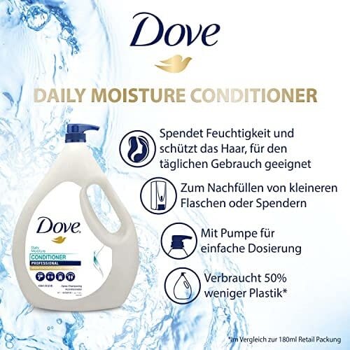 Dove Hair Conditioner | Daily Moisture | with Pump 4L | Nourishing system for smooth hair and resilient to daily damage