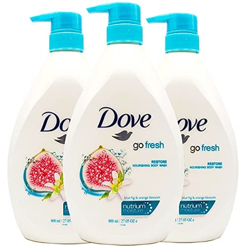 Dove Go Fresh Body Wash 100% Gentle Cleansers, Sulfate Free Blue Fig and Orange Blossom Effectively Washes Away Bacteria While Nourishing Your Skin 27.05 oz