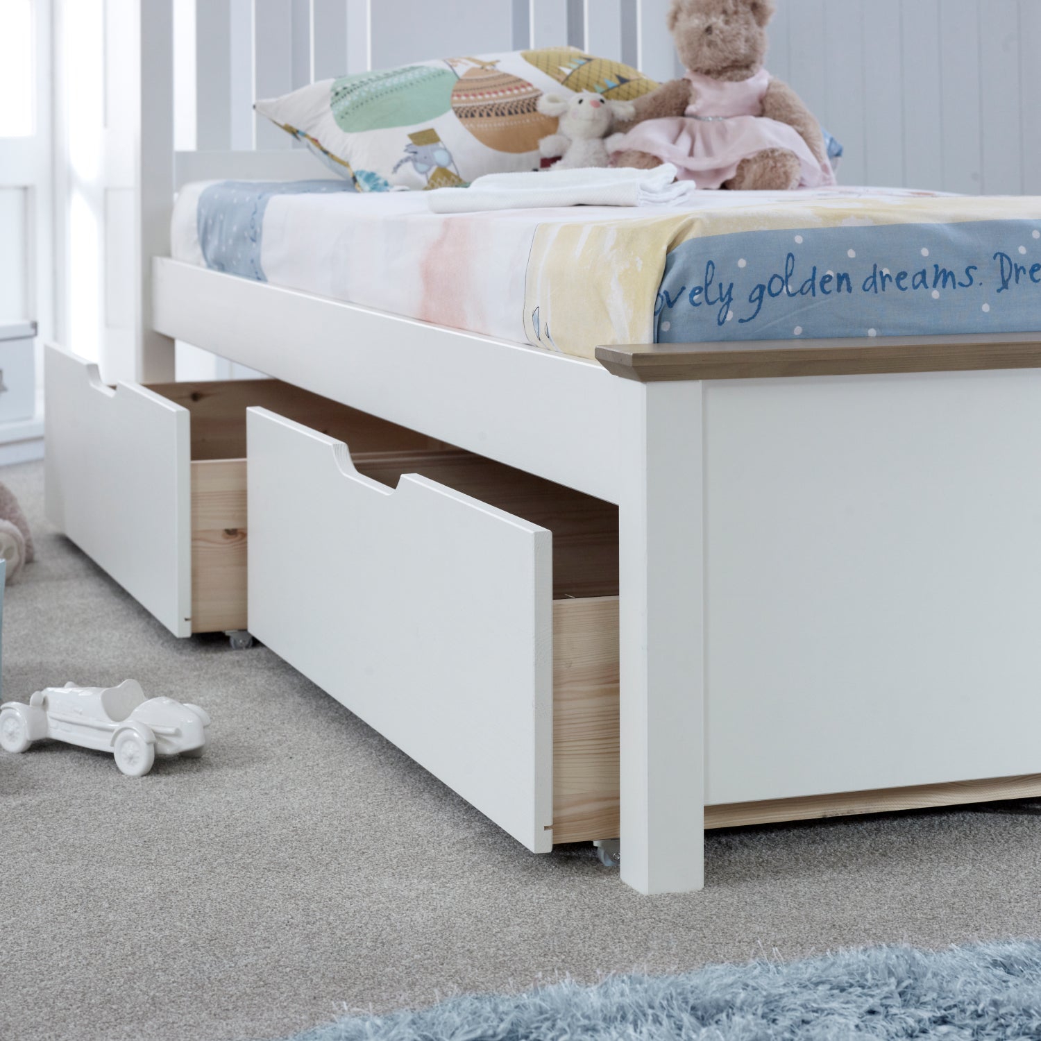 2 Chester White Under-bed Storage Drawers