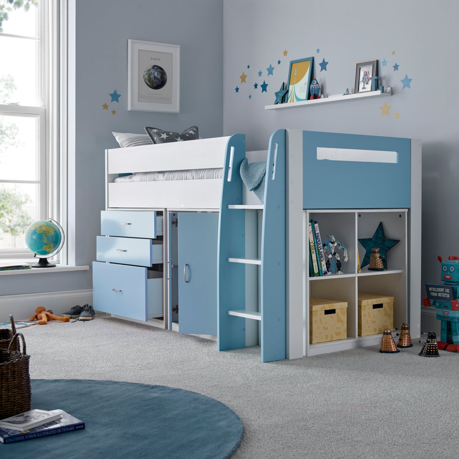 Lacy Blue Storage Mid Sleeper