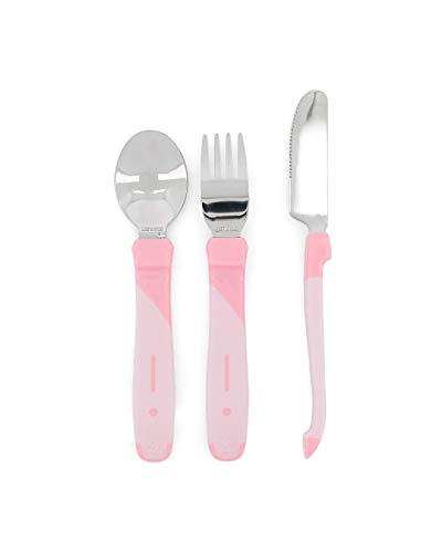 Twistshake Stainless Steel Learning Cutlery Pink