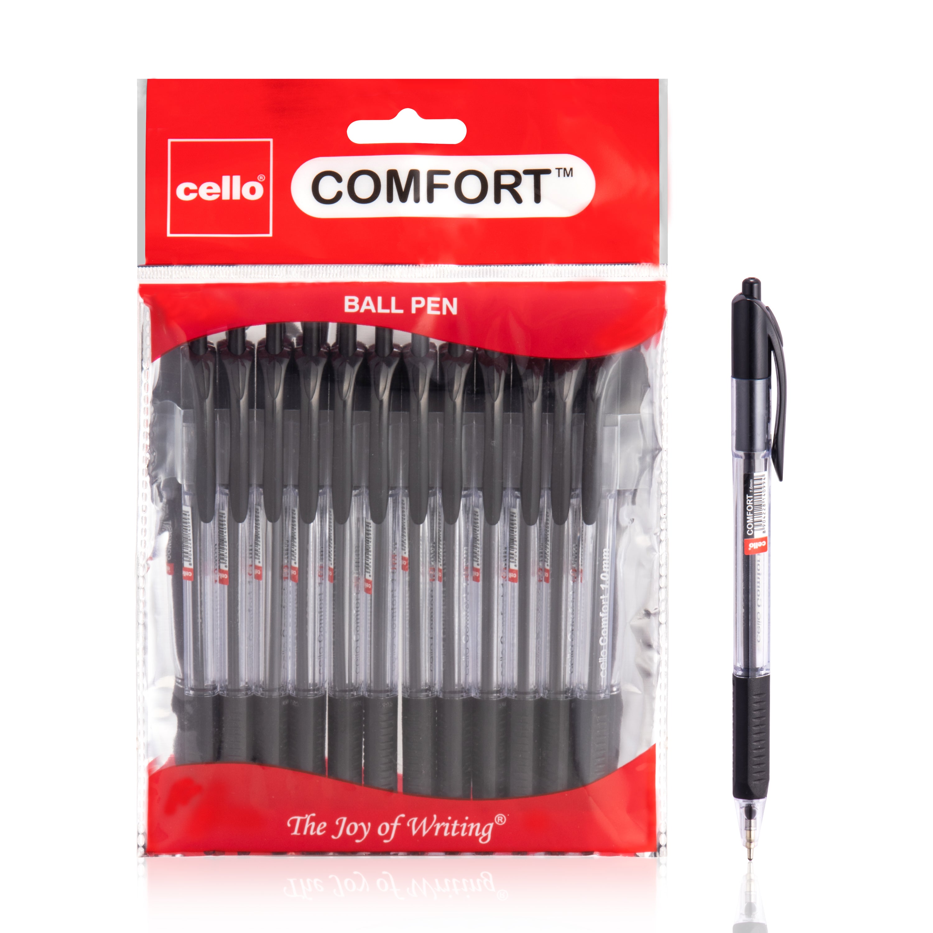 Cello Retractable Comfort Grip Ballpoint Pen (1.0MM) Pack of 12