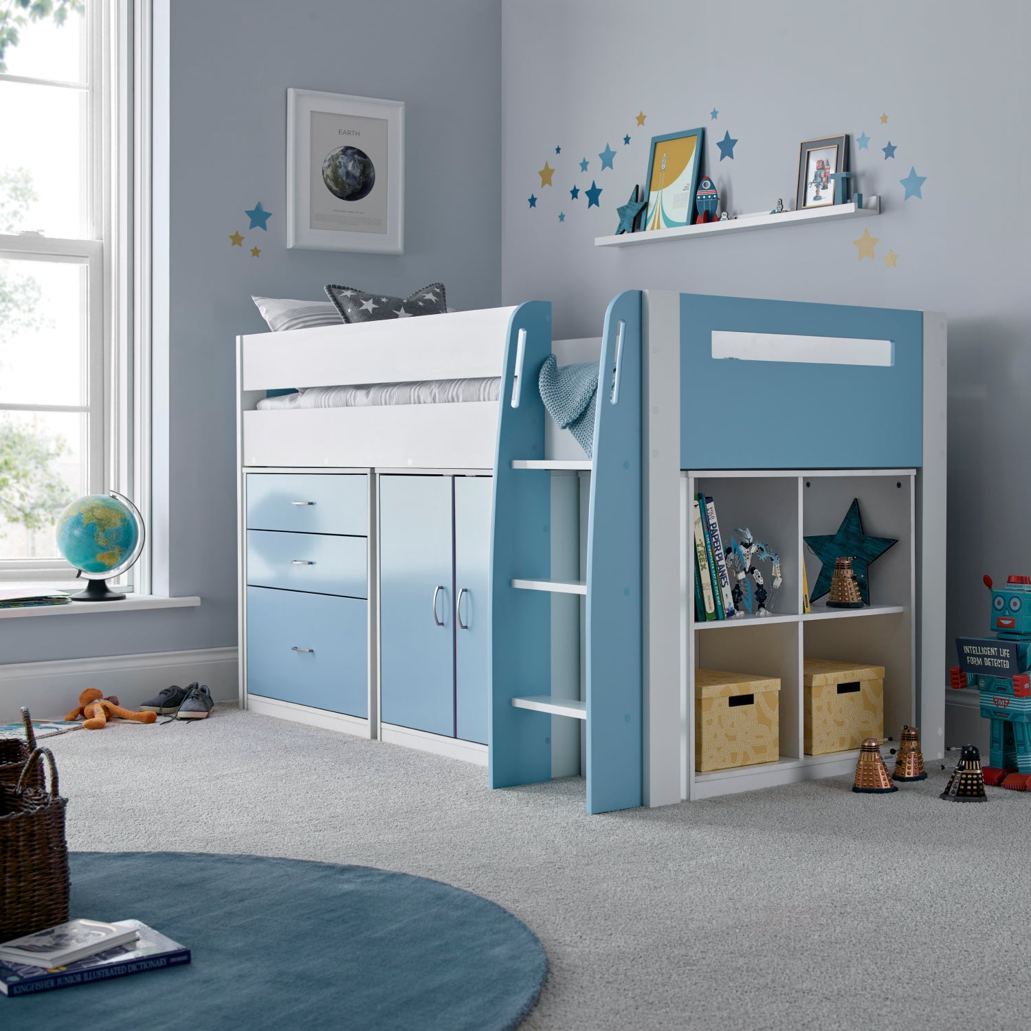 Lacy Blue Storage Mid Sleeper