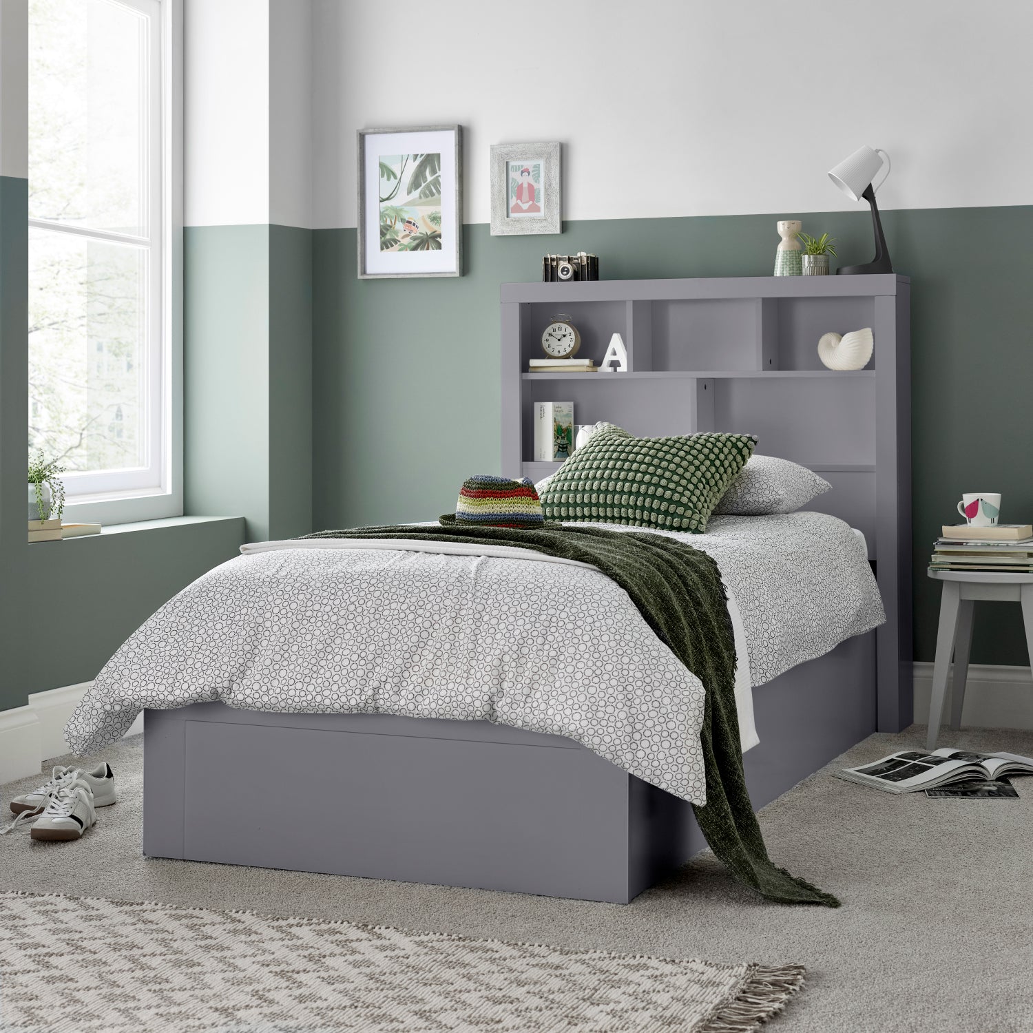 Oscar Grey Wooden Ottoman Storage Bed