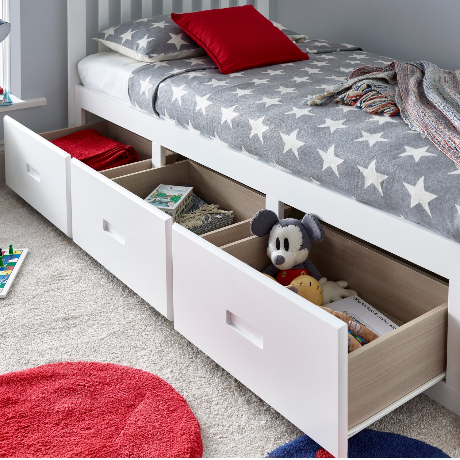 Quest White Wooden 3 Drawer Bed