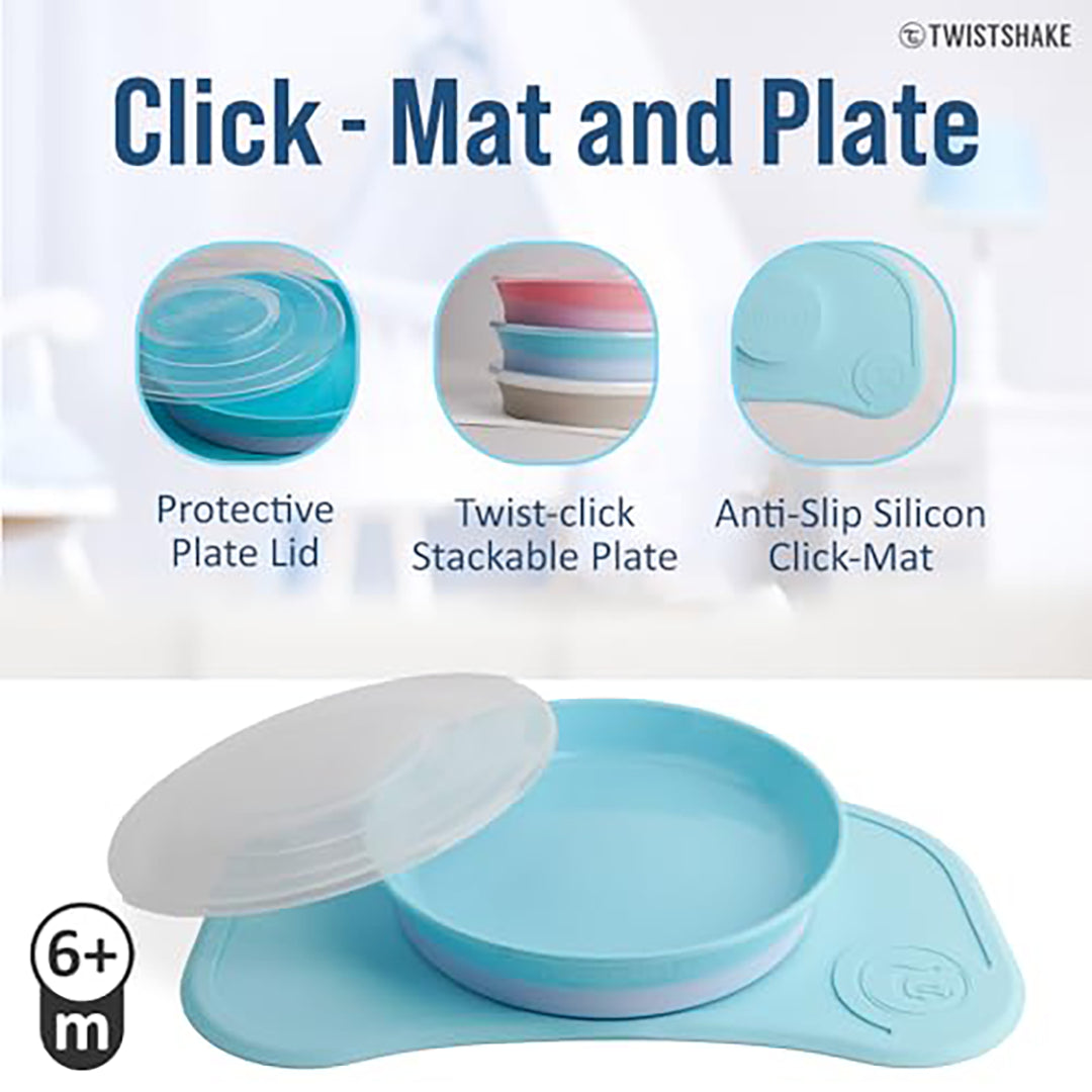 Twistshake Click-Mat Mini + Plate Pastel Blue