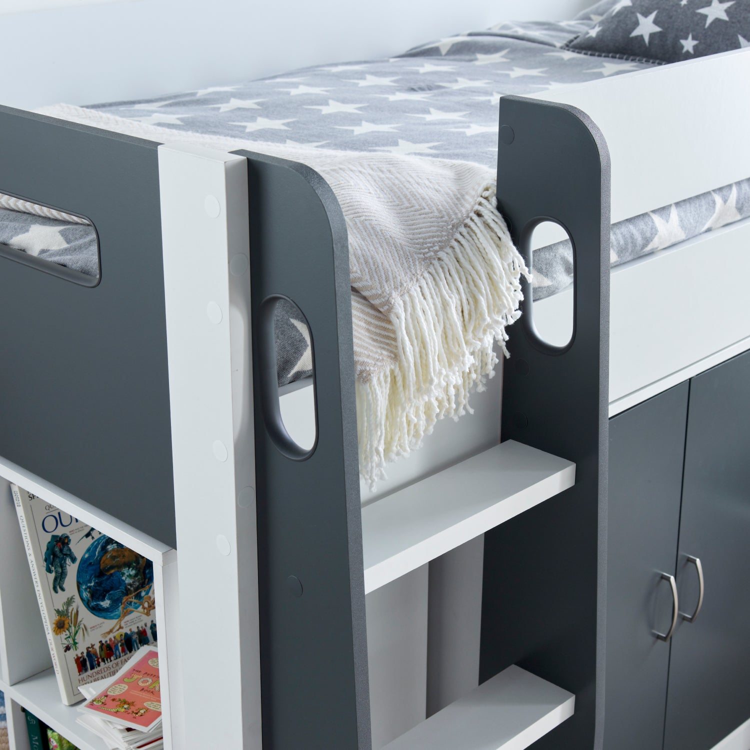 Lacy Grey Storage Mid Sleeper