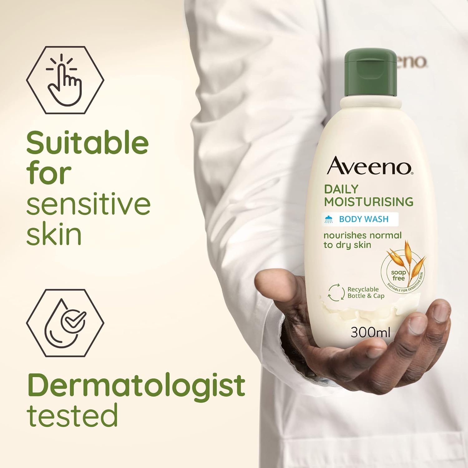 Aveeno Daily Moisturising Body Wash, With Soothing Oat, 300ml