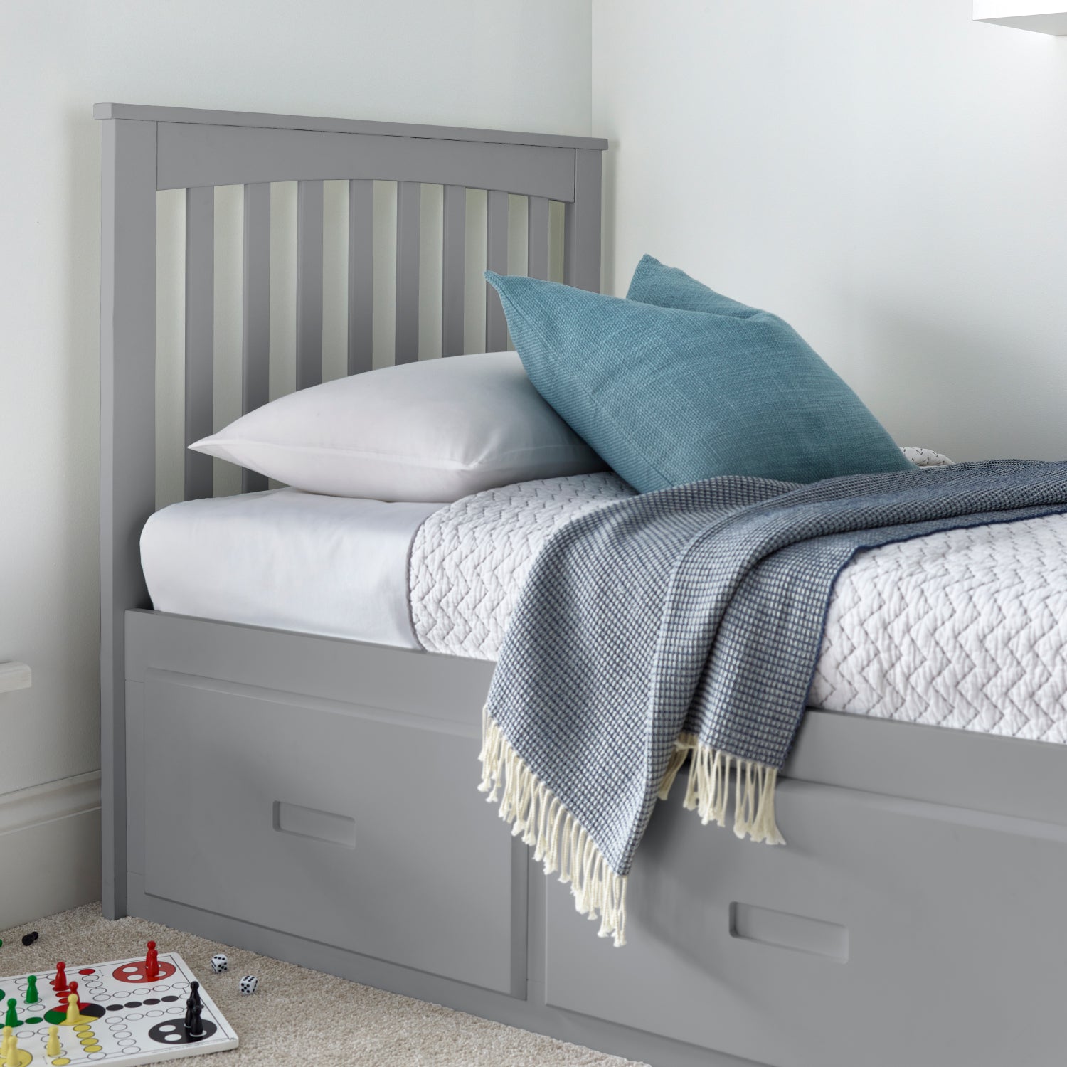 Quest Grey Wooden 3 Drawer Bed