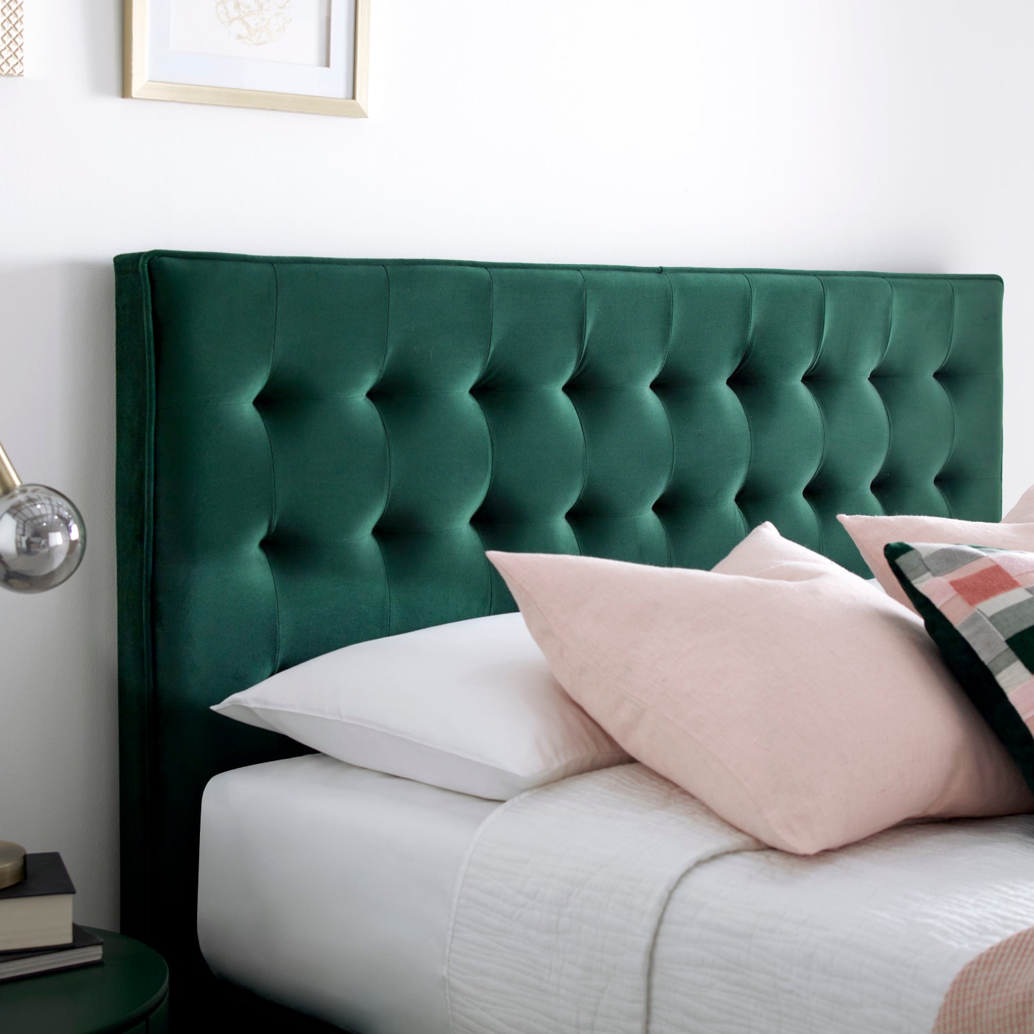 Kingham Green Velvet Ottoman Bed