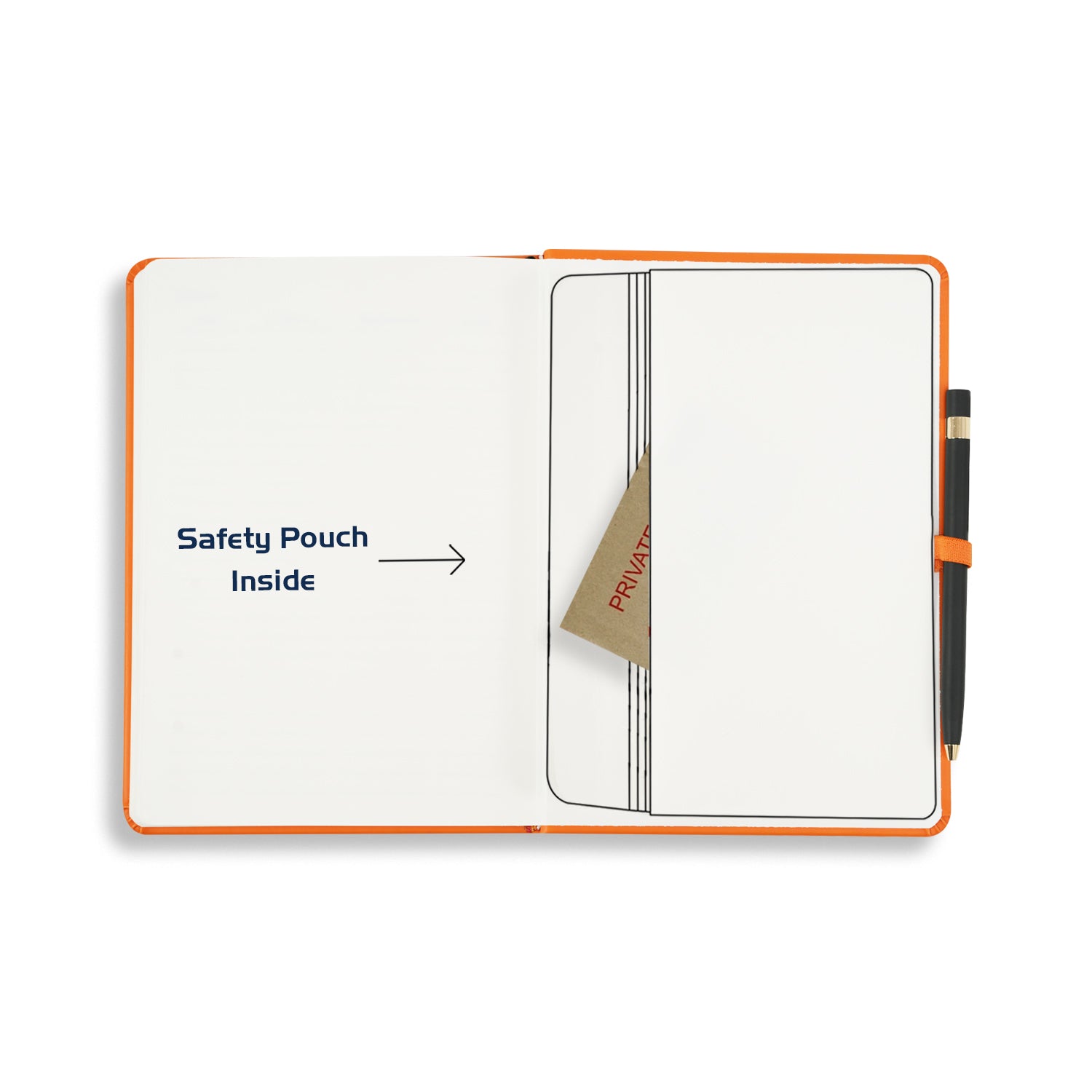 A5 Chess Works Privy Journal Notebooks, 256 Pages, Orange