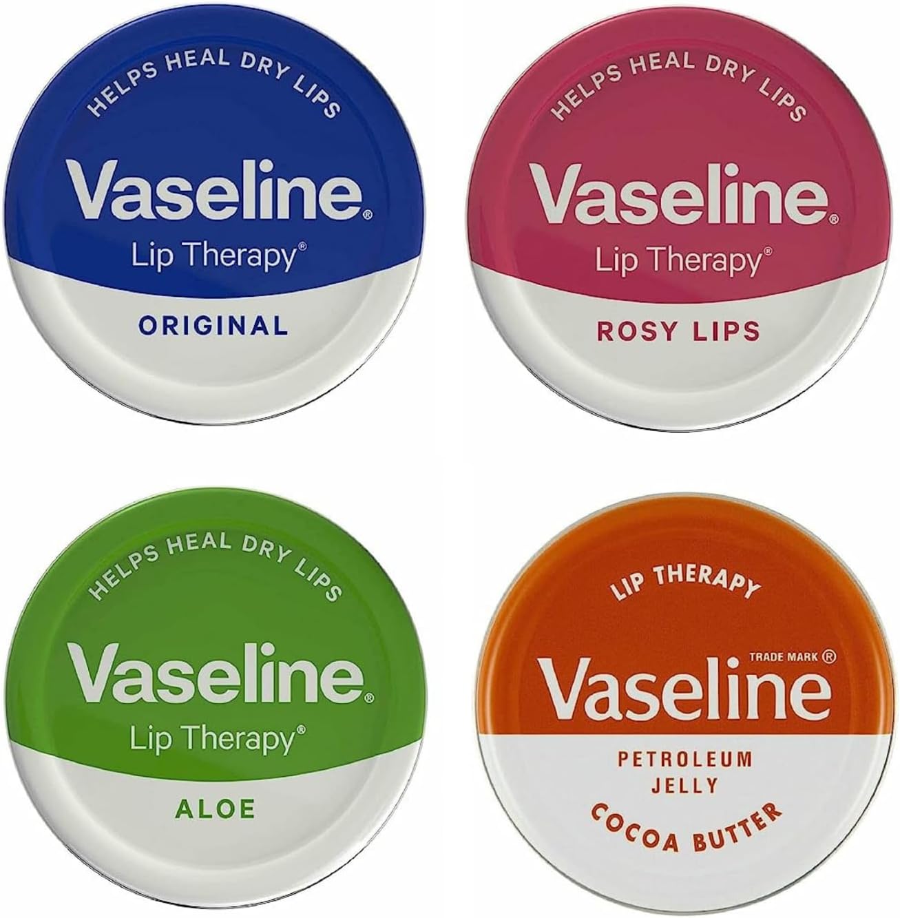 Vaseline Lip Therapy - Original, Coco Butter, Aloe Vera & Rosy 20g