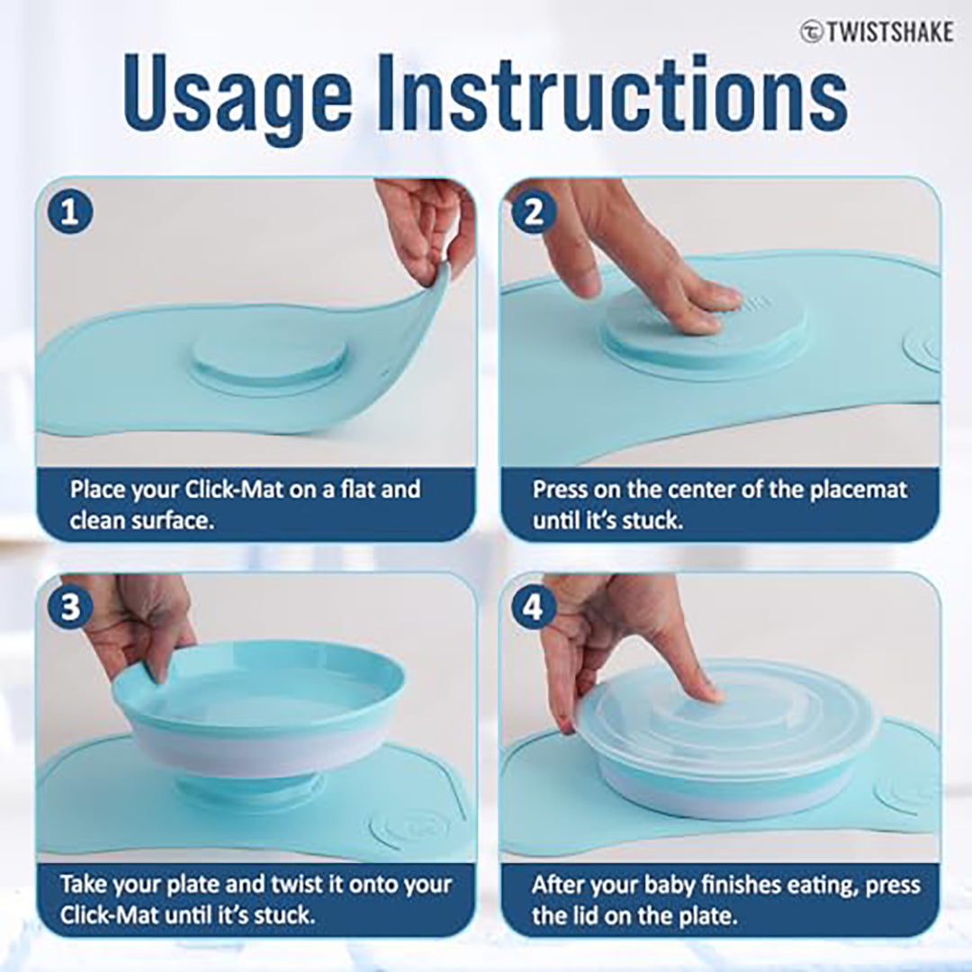 Twistshake Click-Mat Mini + Plate Pastel Blue