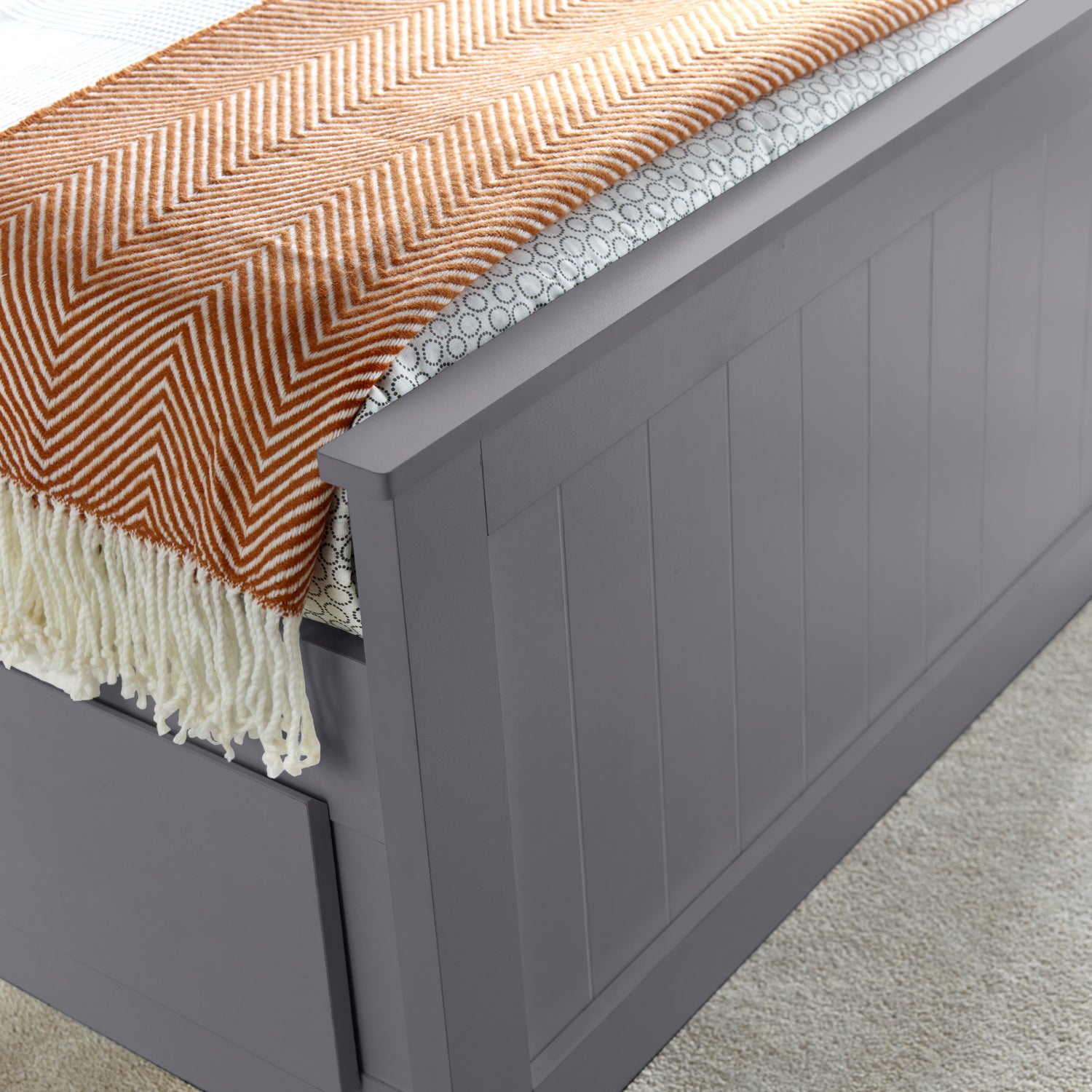 Enzo Grey Wooden 3 Drawer Storage Bed