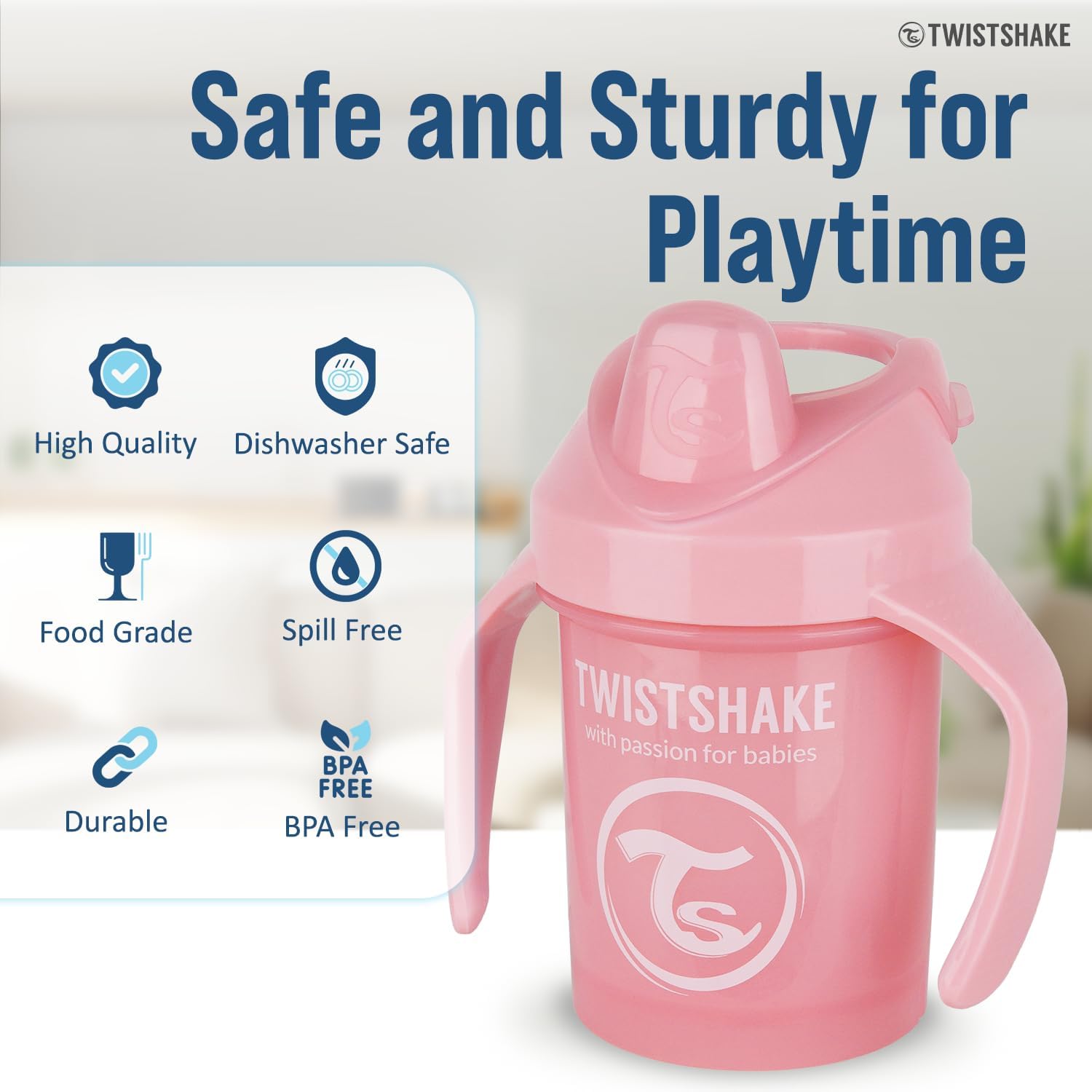 Twistshake Mini Cup 230ml 4+m Pastel Light Pink