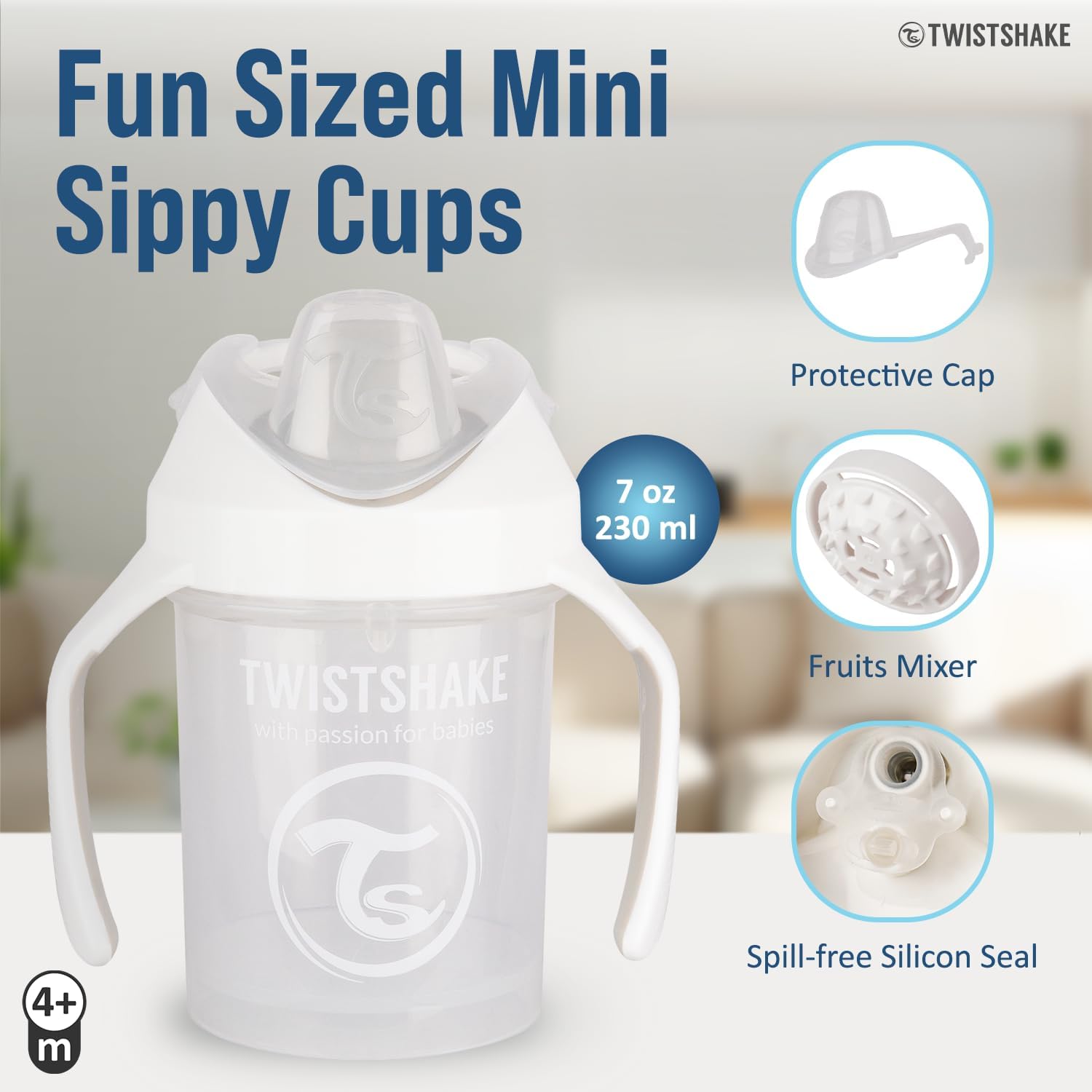 Twistshake Mini Cup White 230ml 4+m