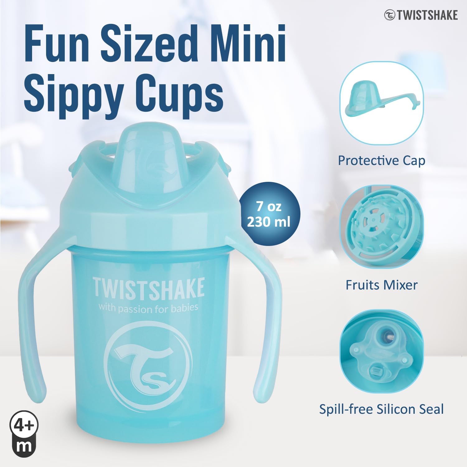 Twistshake Mini Cup 230ml 4+m Pastel Light Blue