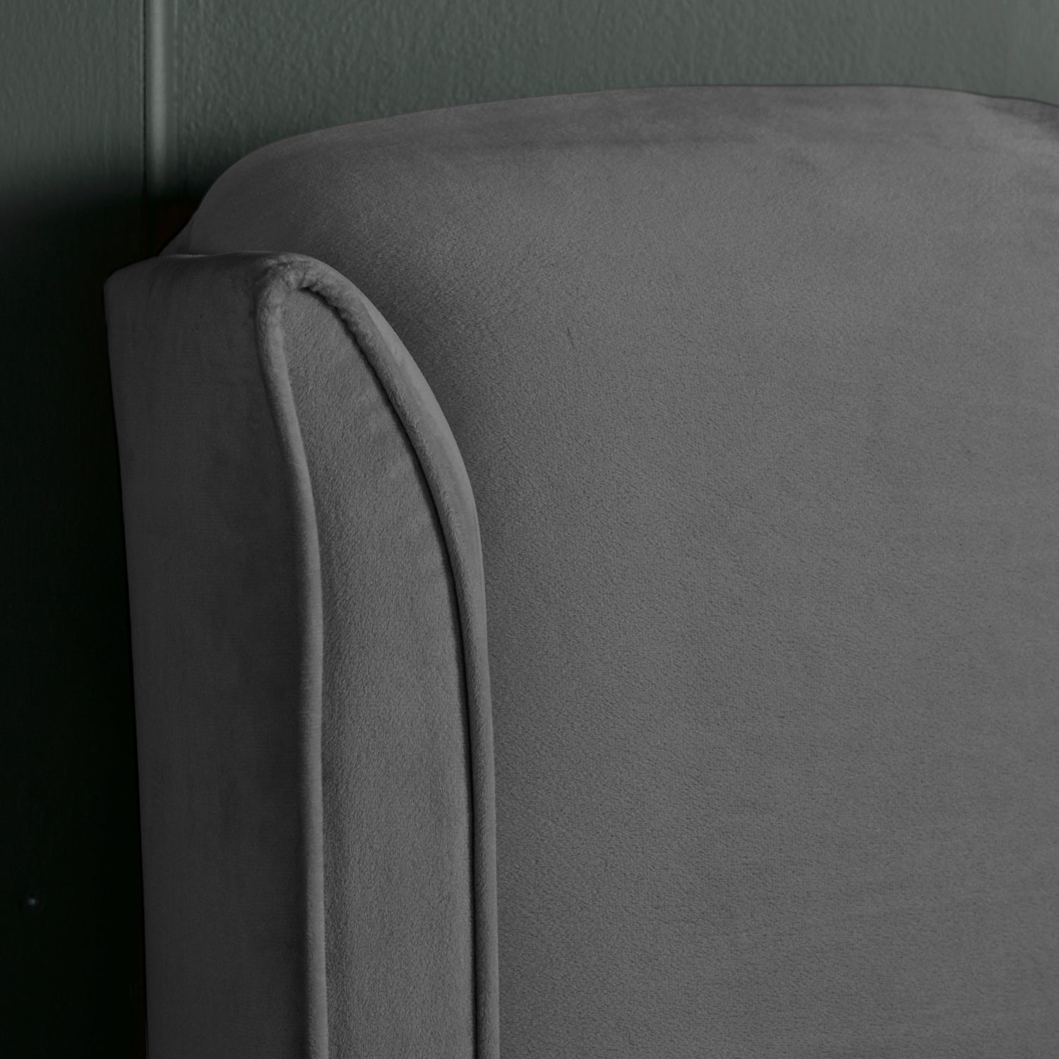 Aurora Grey Velvet Ottoman Bed