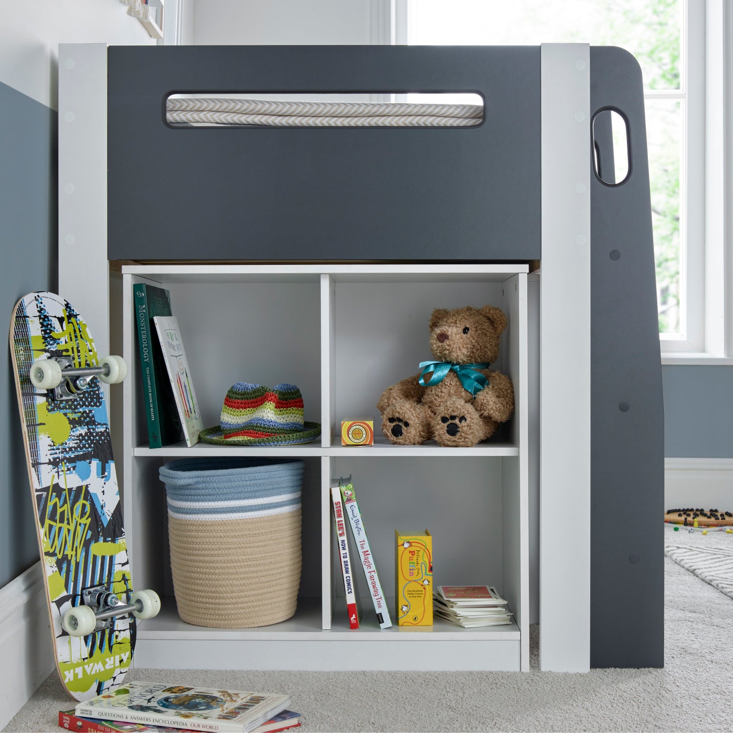 Lacy Grey Storage Mid Sleeper