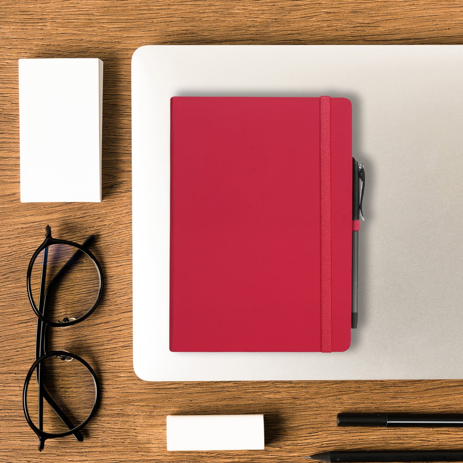 A5 Maestro Journal Notebook with Lined Pages, 160 Pages, Red