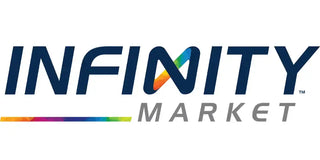 Infinity Market logo featuring stylized text and colorful infinity symbol