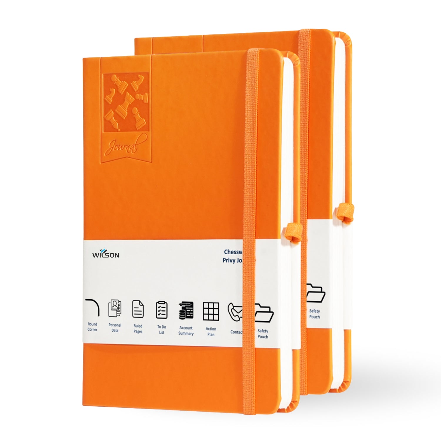 Wilson A5 Journal Notebooks, 256 Pages Orange, Pack of 2