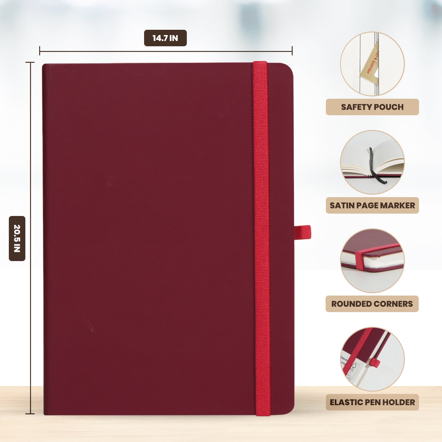 Wilson A5 Journal Notebooks, 160 Pages, Maroon, pack of 2