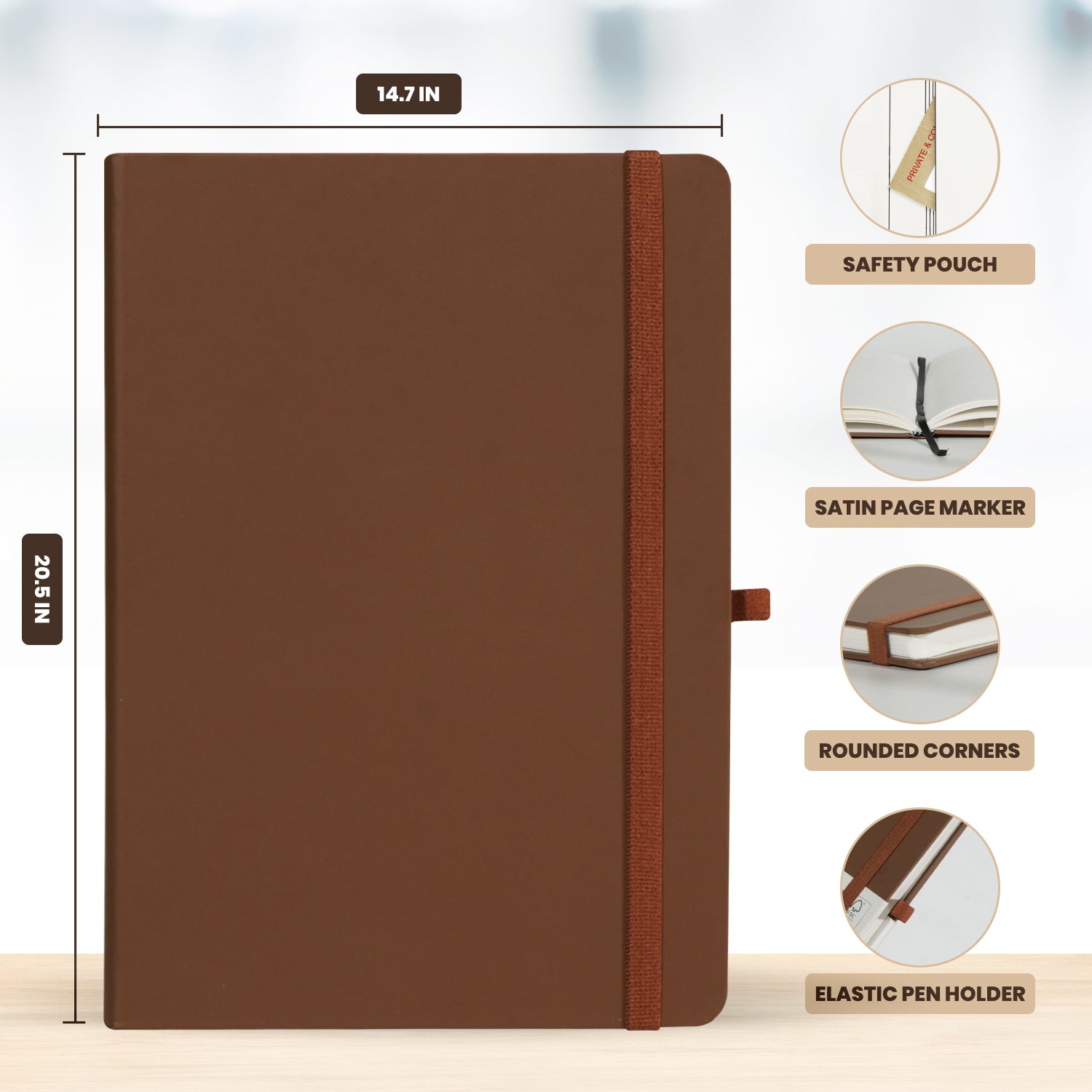 Wilson A5 Journal Notebooks, 160 Pages, Brown, Pack of 2