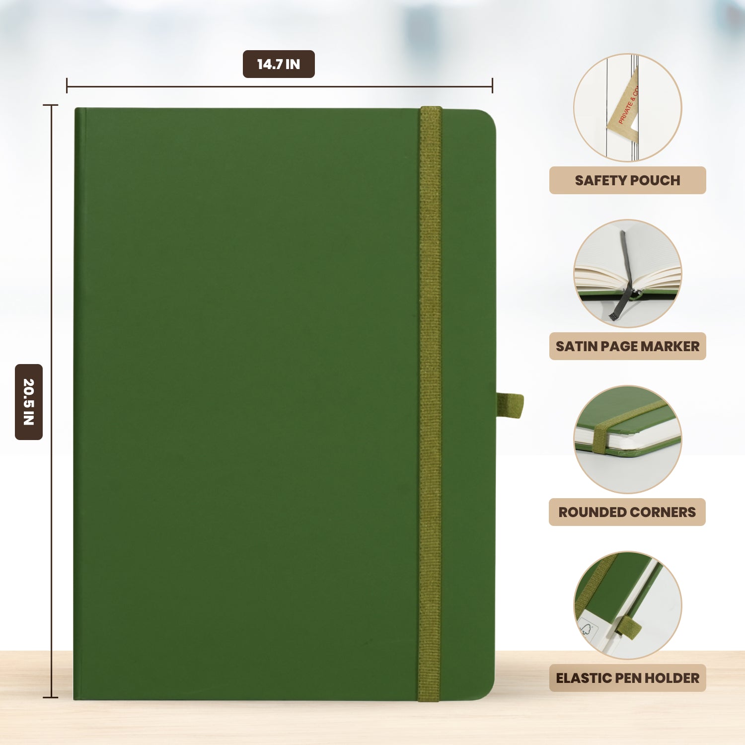 Wilson A5 Journal Notebooks, 160 Pages, Green, Pack of 2