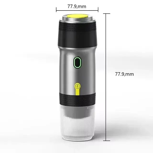 Portable 3-in-1 Wireless Electric Espresso Coffee Maker with 120ml capacity for travel, car, and home use.