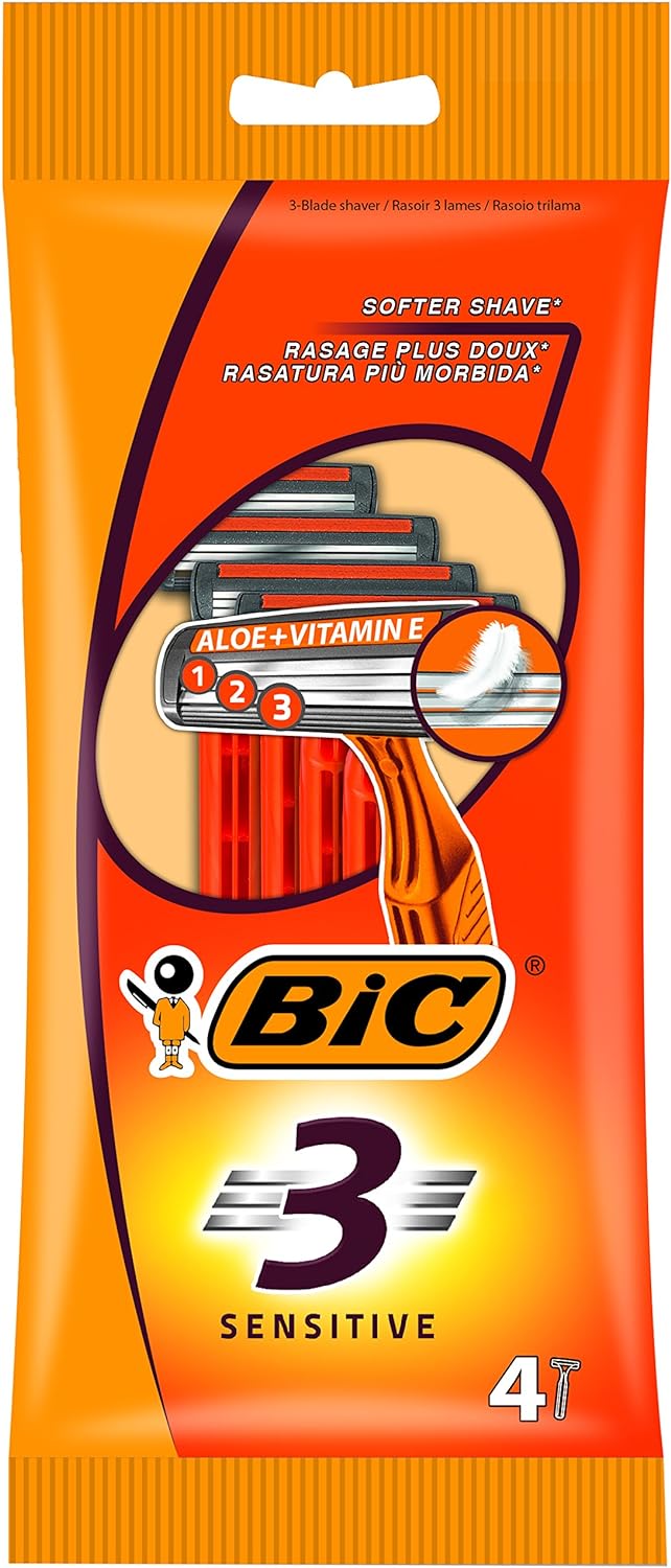 Bic 3 Sensitive 4 Razors - Infinity Market