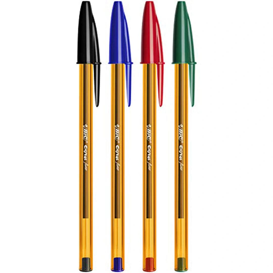 BIC Cristal Original, Ballpoint Pens, Every - Day Biro Pens with Fine Point (0.8 mm), Ideal for School and Office, Black, Pack of 50 - Infinity Market