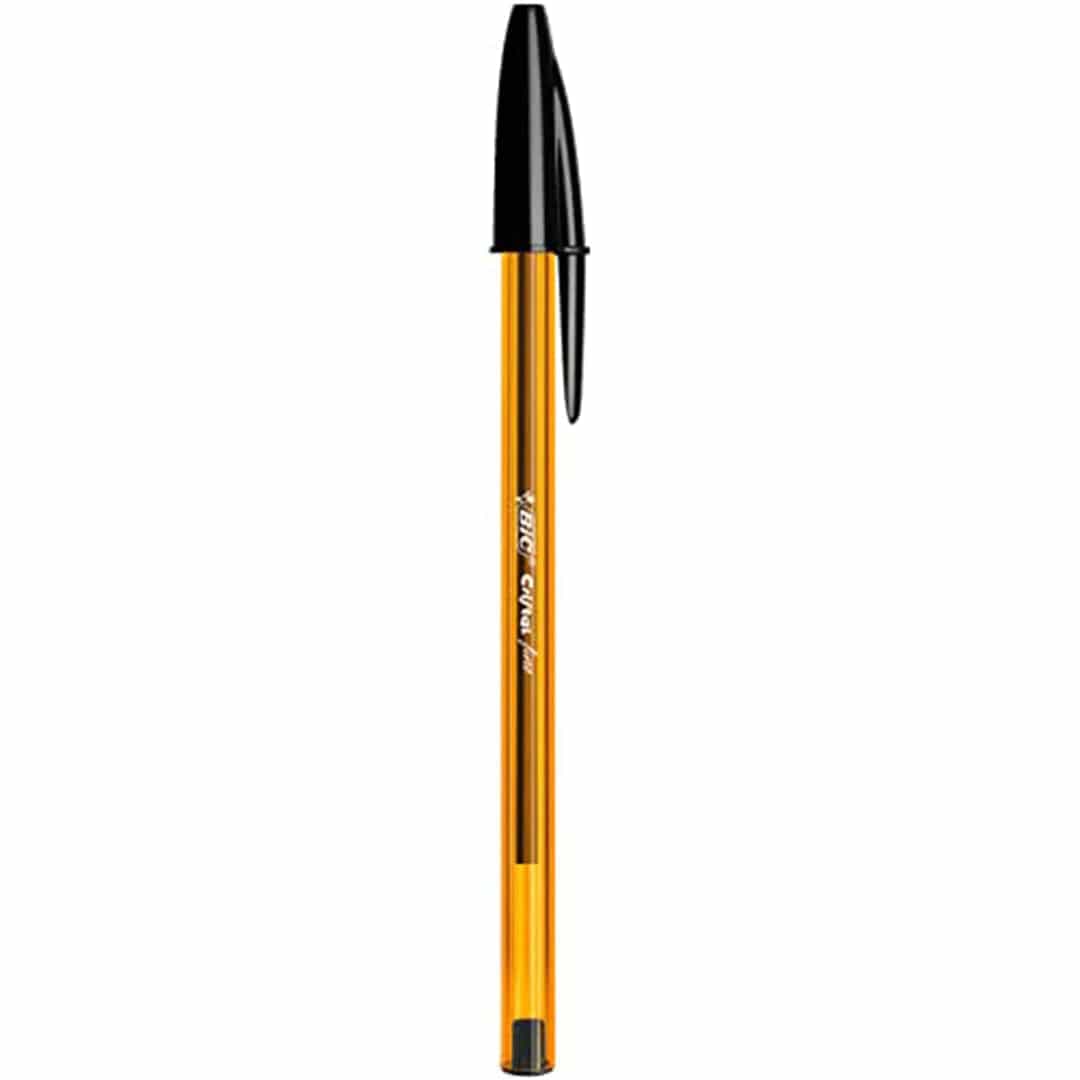 BIC Cristal Original, Ballpoint Pens, Every - Day Biro Pens with Fine Point (0.8 mm), Ideal for School and Office, Black, Pack of 50 - Infinity Market