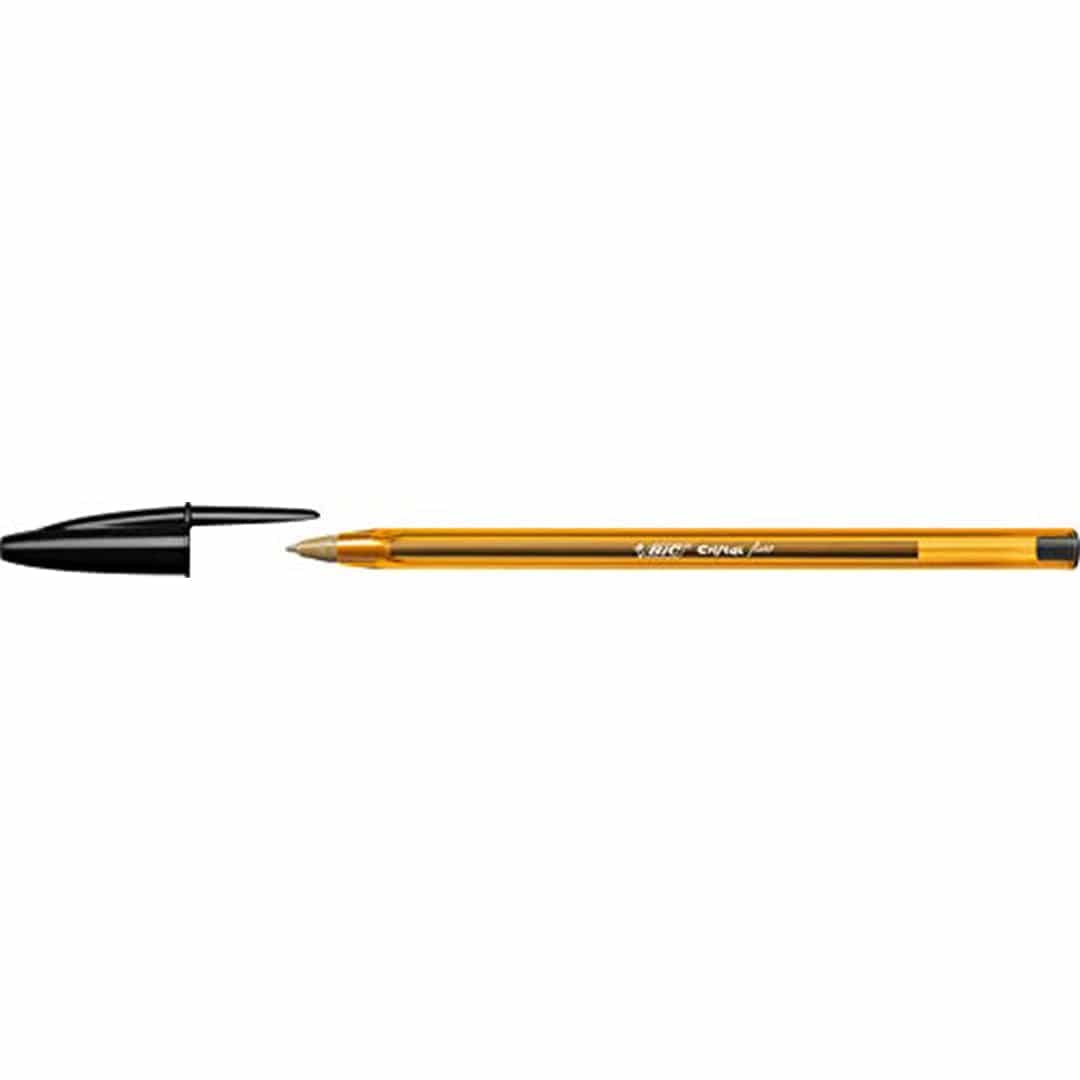 BIC Cristal Original, Ballpoint Pens, Every - Day Biro Pens with Fine Point (0.8 mm), Ideal for School and Office, Black, Pack of 50 - Infinity Market