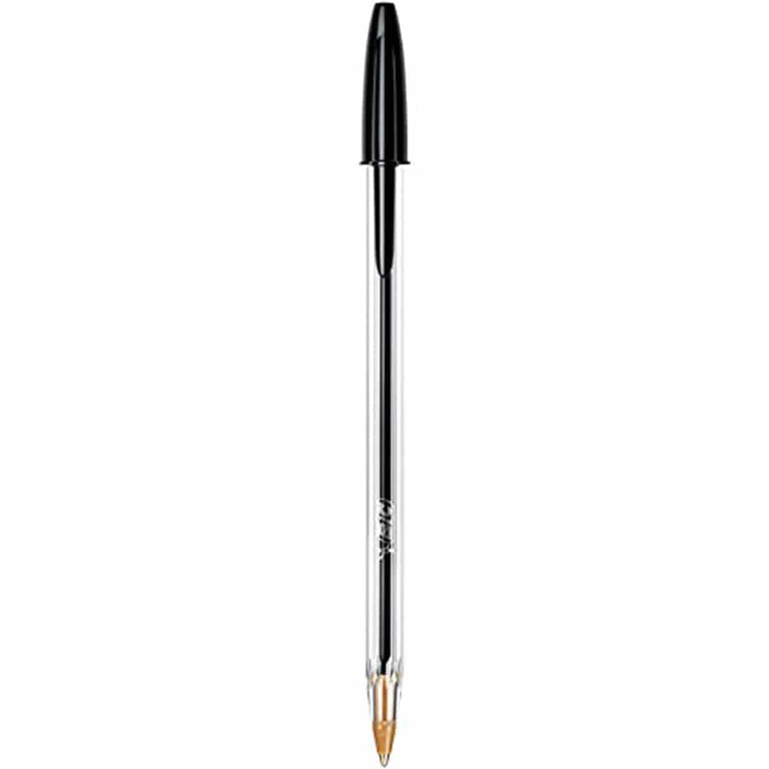 BIC Cristal Original Smudge Free Ballpoint Pens, Ideal for School, Black, Medium Point (1.0mm), Pack of 50 - Infinity Market