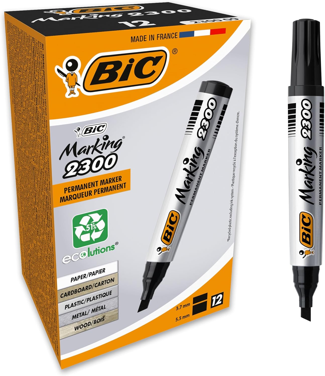 BIC MARKER BLACK 12PK - Infinity Market