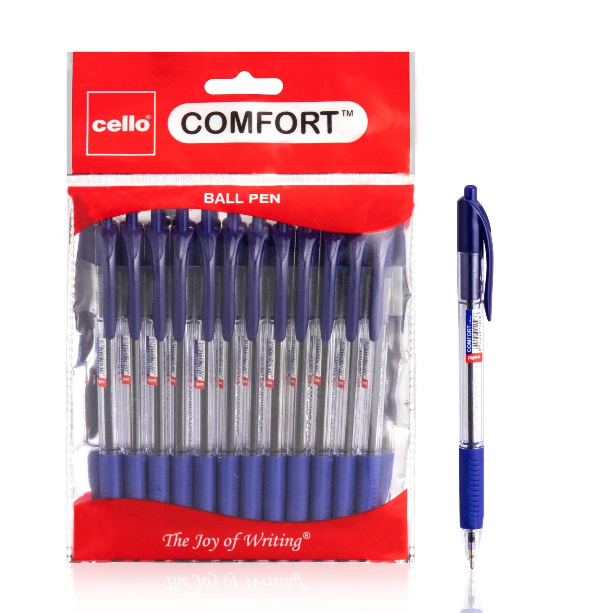 Cello Extra Comfort Ballpoint Pen, Medium Point (1.0MM) Blue, Pack of 12 - Infinity Market