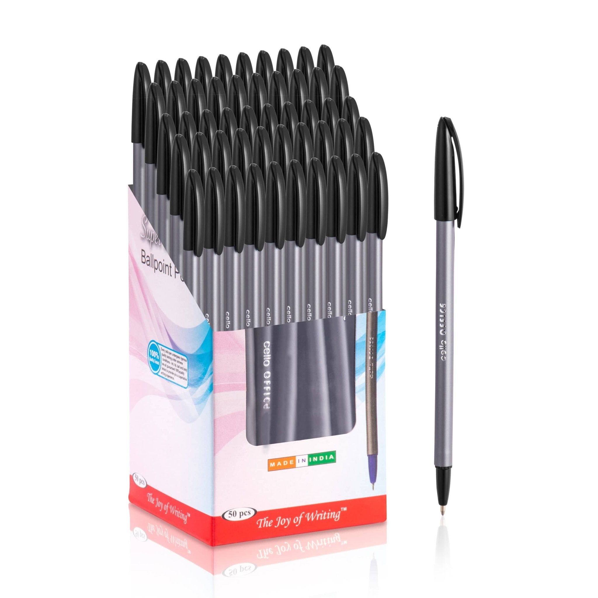 Cello Office Black Pens | Pack of 50 - Medium Tip Ball Pen - Infinity Market